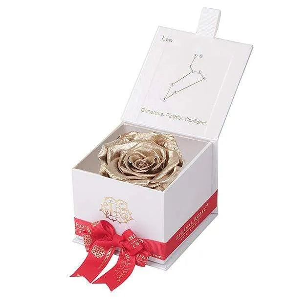 Eternal Roses® Astor Gift Box White / Gold Astor Eternal Rose Gift Box - Leo