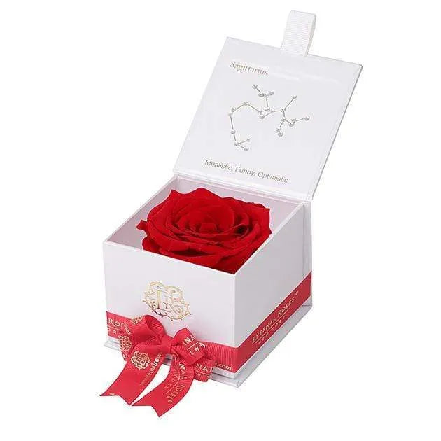 Eternal Roses® Astor Gift Box White / Scarlet Astor Eternal Rose Gift Box - Sagittarius