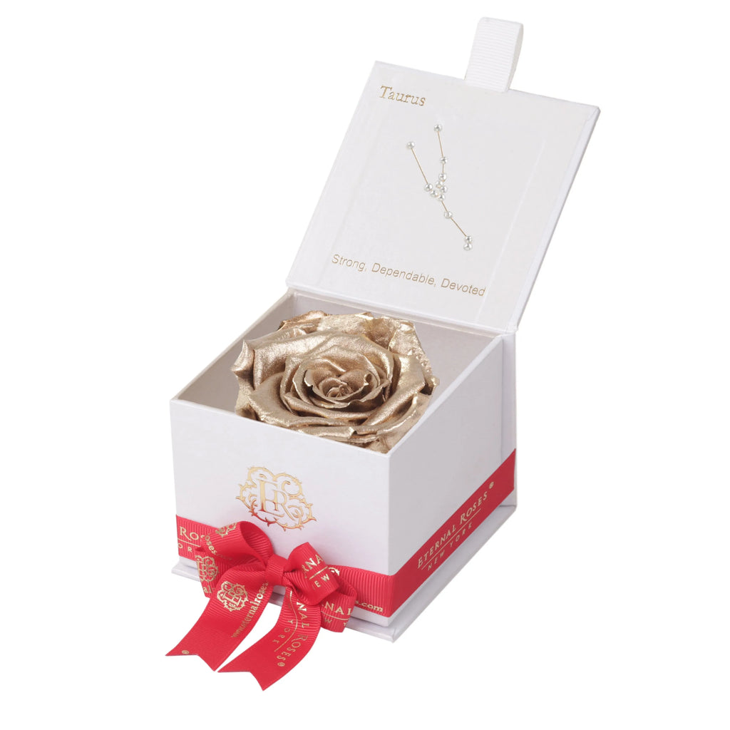 Eternal Roses® Astor Gift Box White / Gold Astor Eternal Rose Gift Box - Taurus