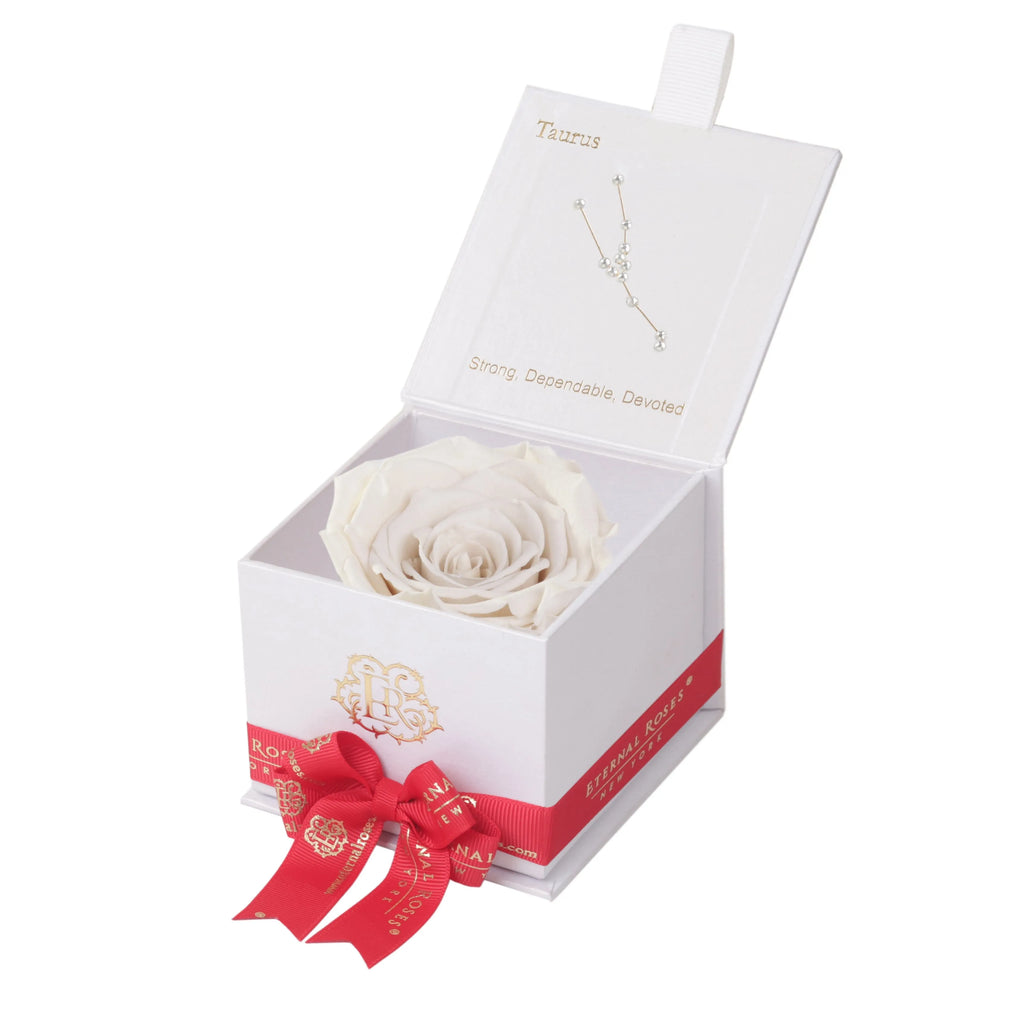 Eternal Roses® Astor Gift Box White / Pearl Astor Eternal Rose Gift Box - Taurus