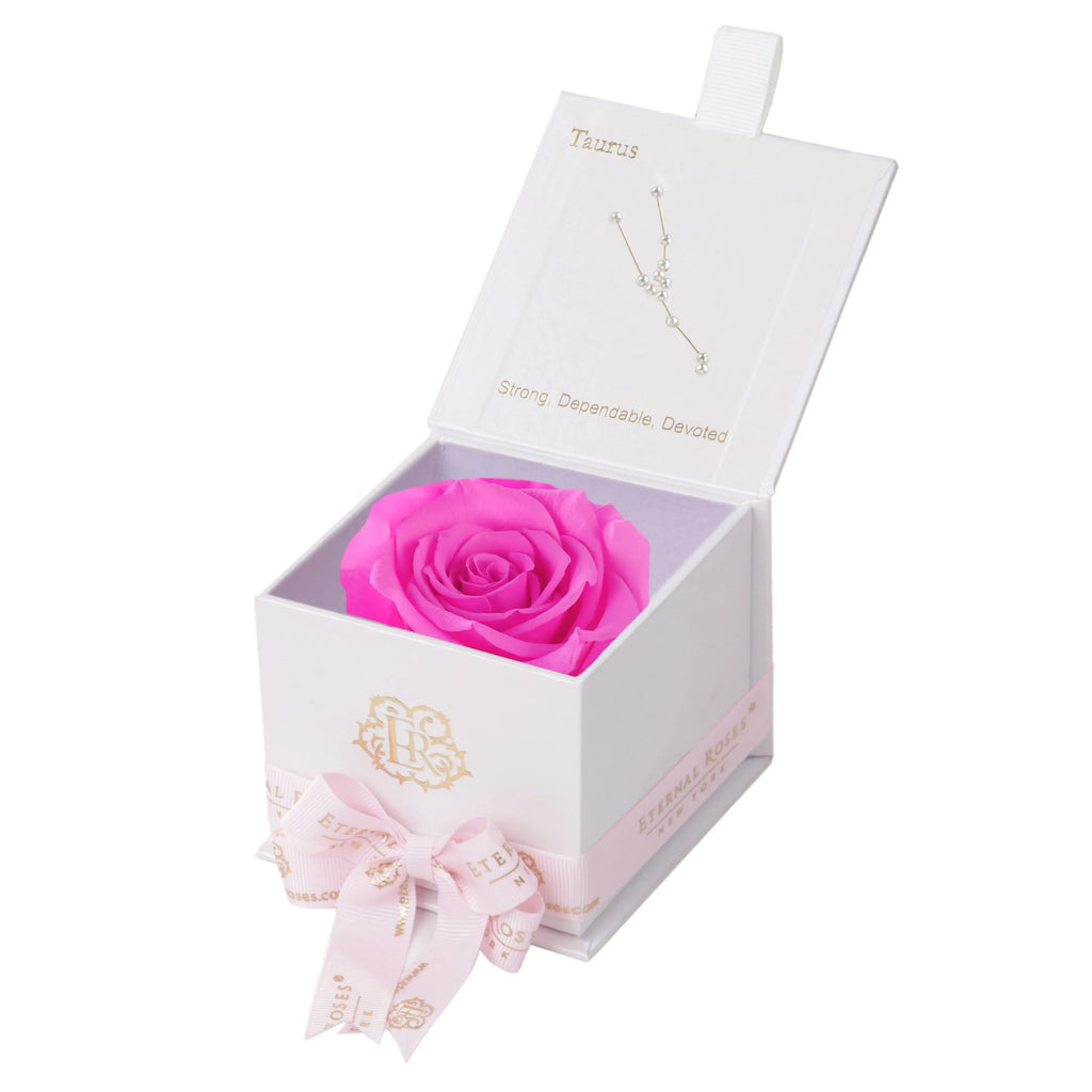 Eternal Roses® Astor Gift Box White / Hot Pink Astor Eternal Rose Gift Box - Taurus