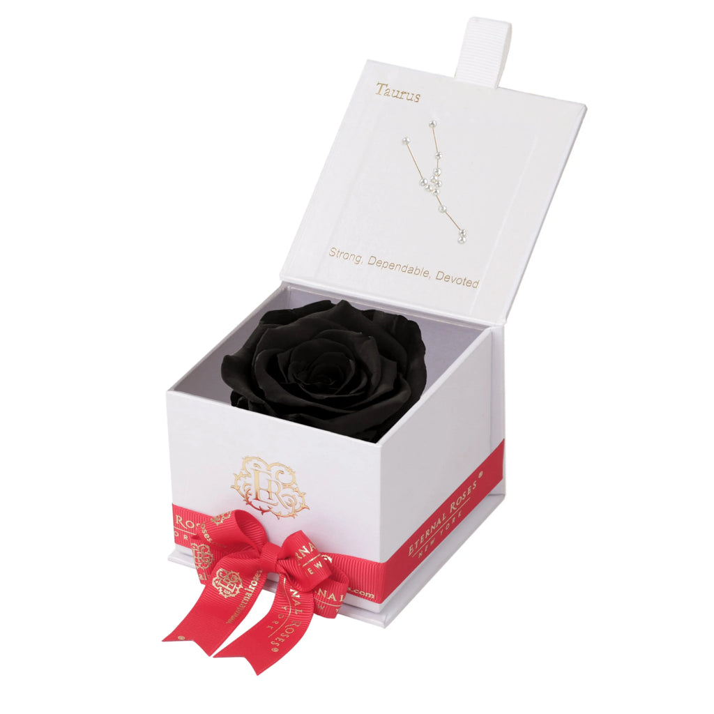 Eternal Roses® Astor Gift Box White / Midnight Astor Eternal Rose Gift Box - Taurus