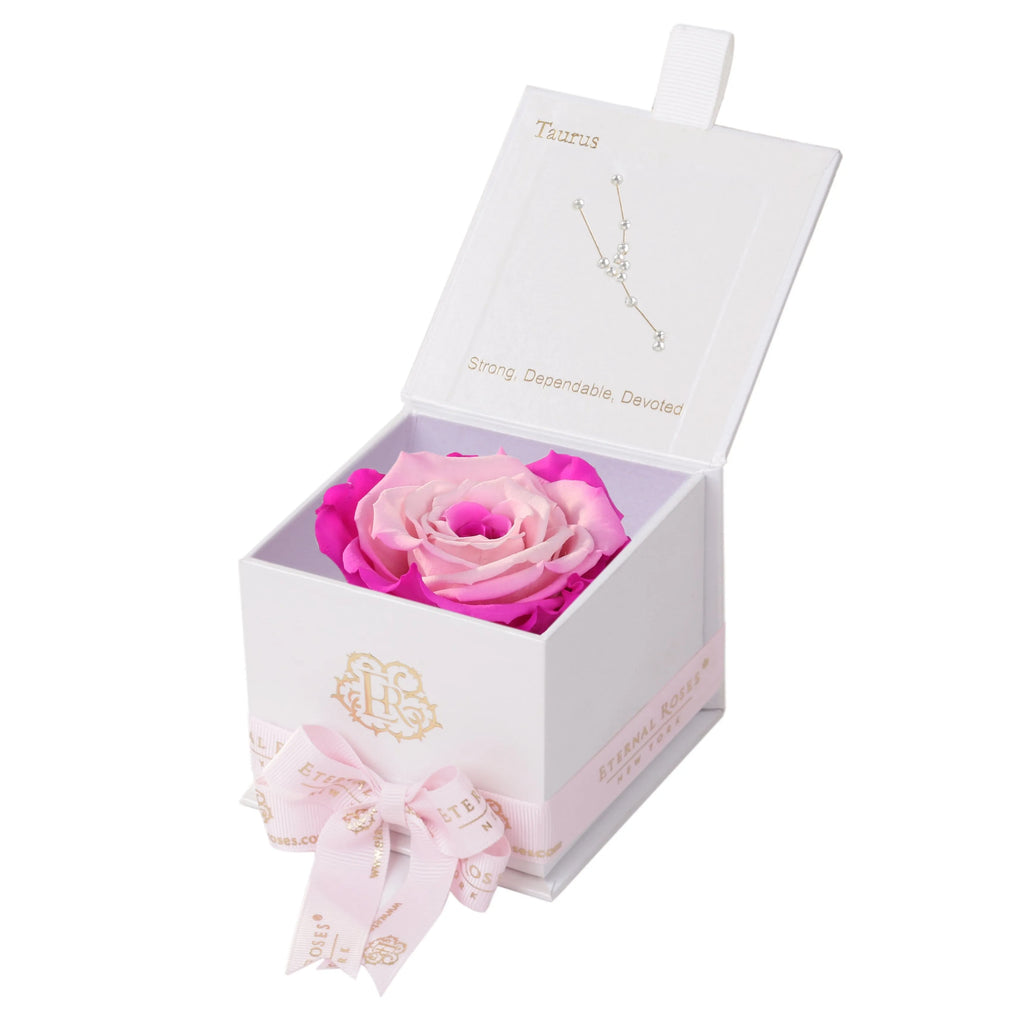 Eternal Roses® Astor Gift Box White / Fuschia Lily Astor Eternal Rose Gift Box - Taurus