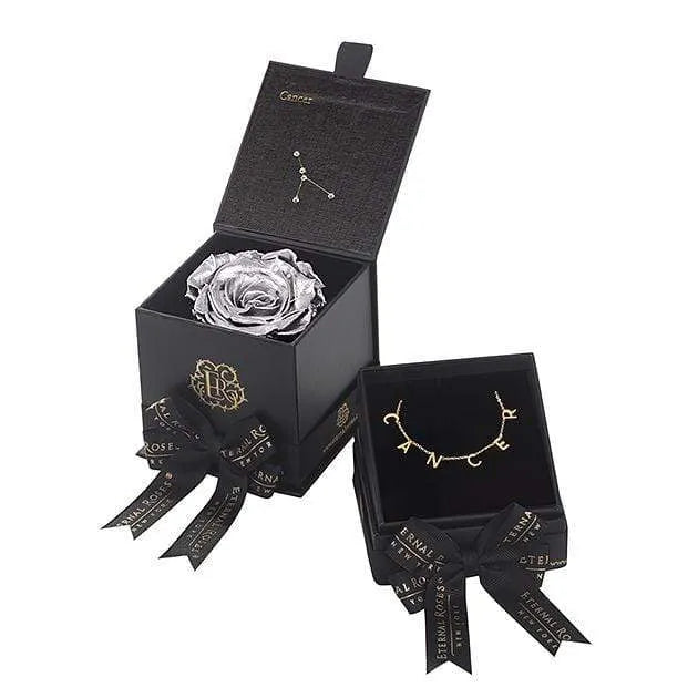 Eternal Roses® Astor Gift Box Silver Cancer Astor Box & Necklace Bundle