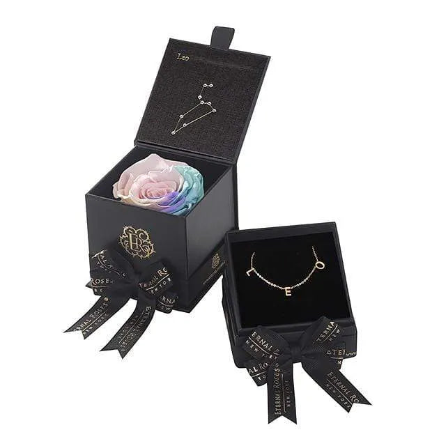 Eternal Roses® Astor Gift Box Candy Rainbow Leo Astor Box & Necklace Bundle