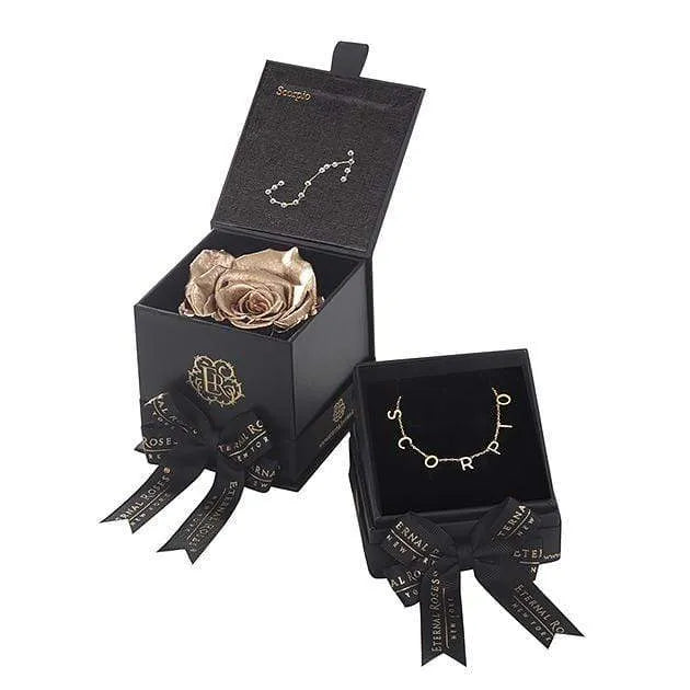 Eternal Roses® Astor Gift Box Gold Scorpio Astor Box & Necklace Bundle