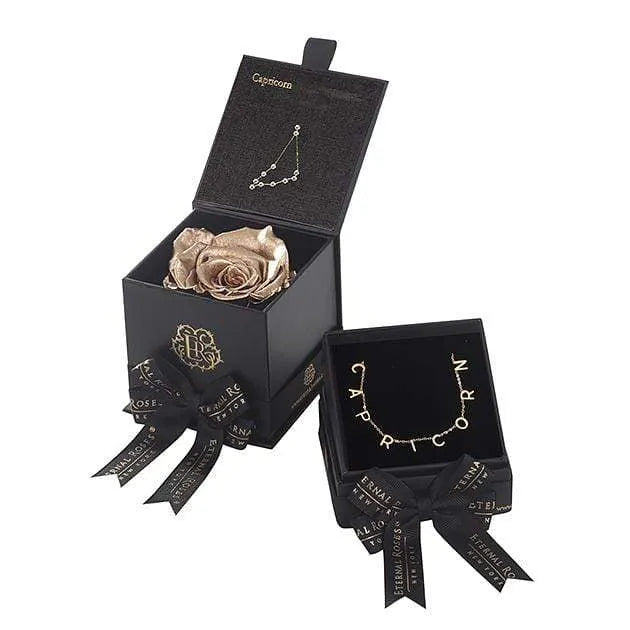 Eternal Roses® Gold Capricorn Astor Box & Necklace Bundle