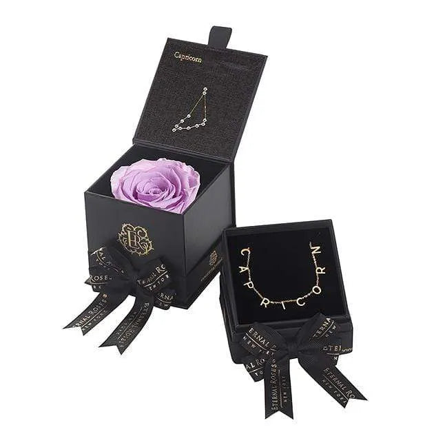 Eternal Roses® Lilac Capricorn Astor Box & Necklace Bundle