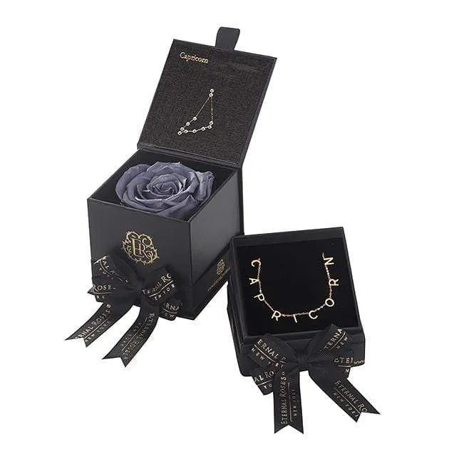 Eternal Roses® Stormy Capricorn Astor Box & Necklace Bundle