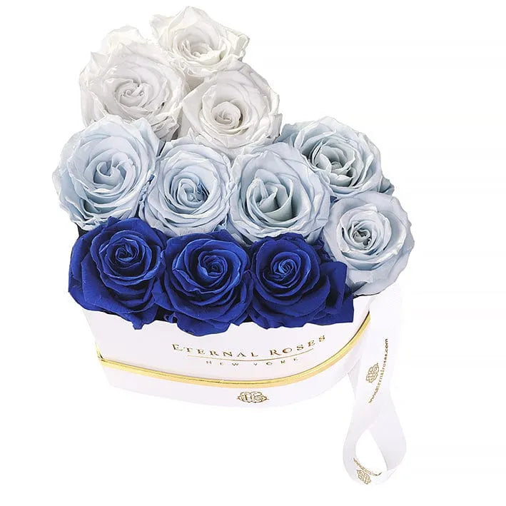 Eternal Roses® Centerpiece White Chelsea Gift Box in Blue&White