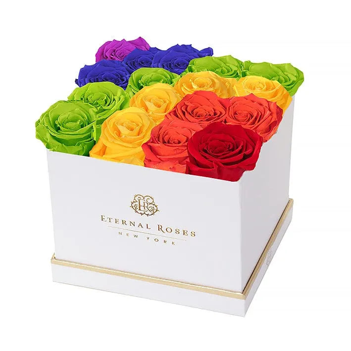 Eternal Roses® Centerpiece White Lennox 16 Eternal Roses in Pride Design