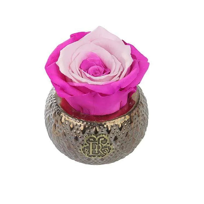 Eternal Roses® Centerpiece Fuschia Lily Mini Soho Steel Eternal Luxury Rose