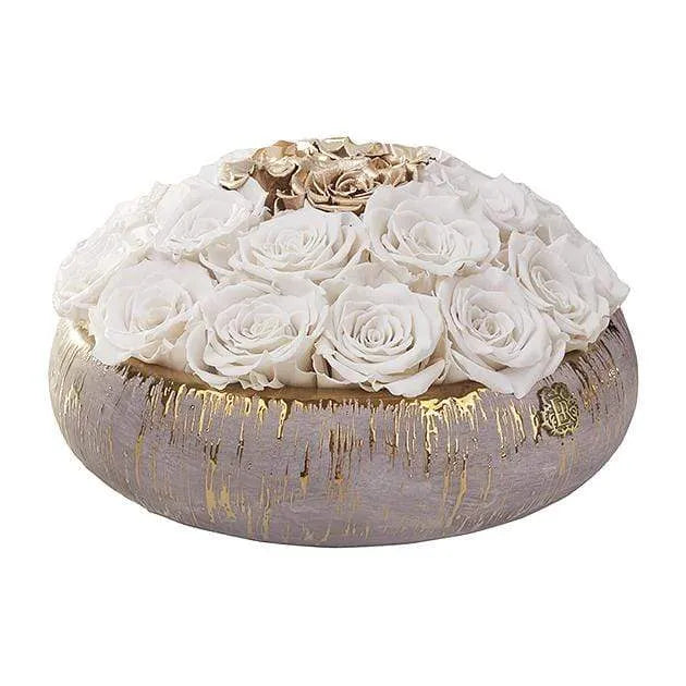 Eternal Roses® Centerpiece Medium / Golden Pearl Tiffany Centerpiece Eternal Roses Arrangement