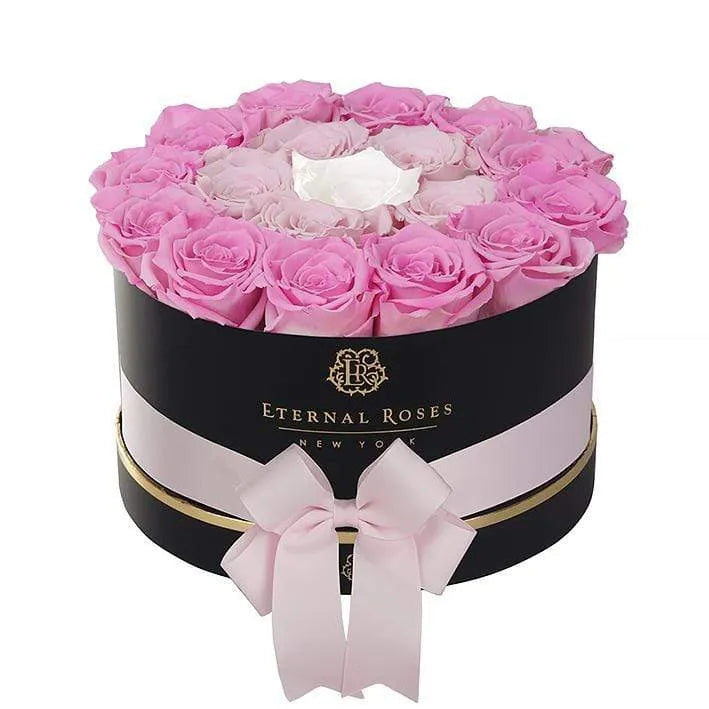 Eternal Roses® Black Empire Mother's Day Gift Box in Pink Ombré