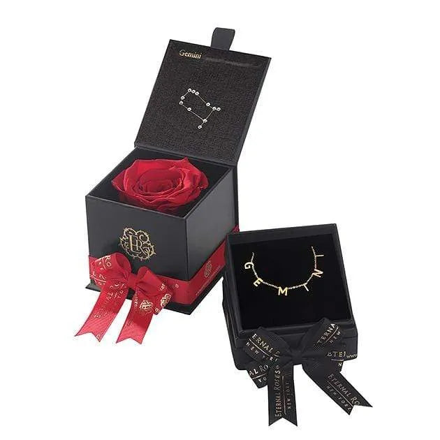 Eternal Roses® Scarlet Gemini Astor Box & Necklace Bundle