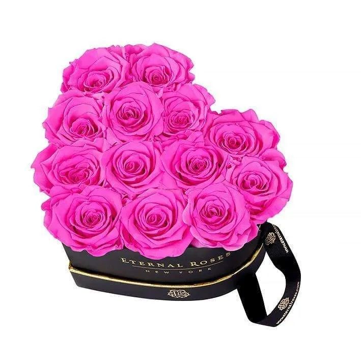 Eternal Roses® Gift Box Black Chelsea Eternal Rose Gift Box in Hot Pink