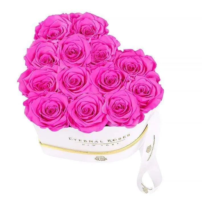 Eternal Roses® Gift Box White Chelsea Eternal Rose Gift Box in Hot Pink