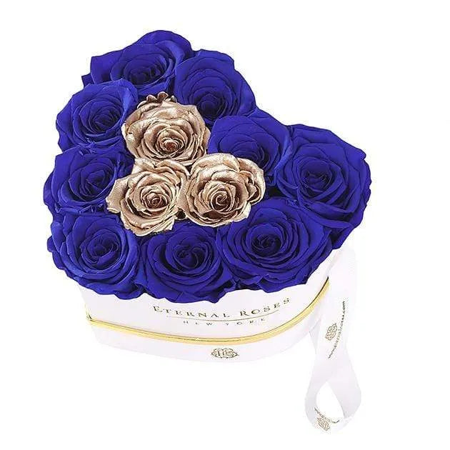 Eternal Roses® Gift Box White Chelsea Eternal Rose Gift Box in Royal Gold