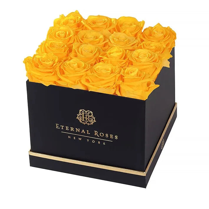 Eternal Roses® Gift Box Black / Friendship Yellow Lennox 16 Eternal Rose Gift Box - Best Gift for Birthday/Anniversary