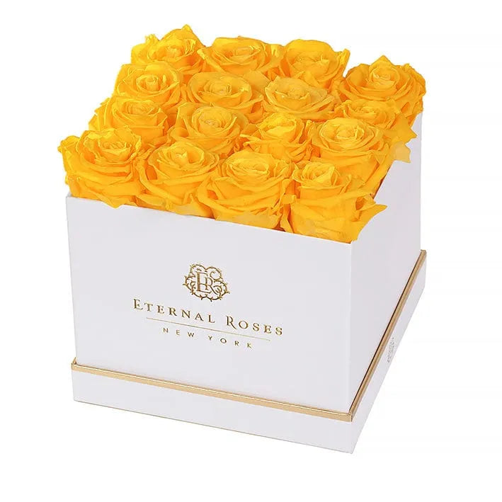 Eternal Roses® Gift Box White / Friendship Yellow Lennox 16 Eternal Rose Gift Box - Best Gift for Birthday/Anniversary