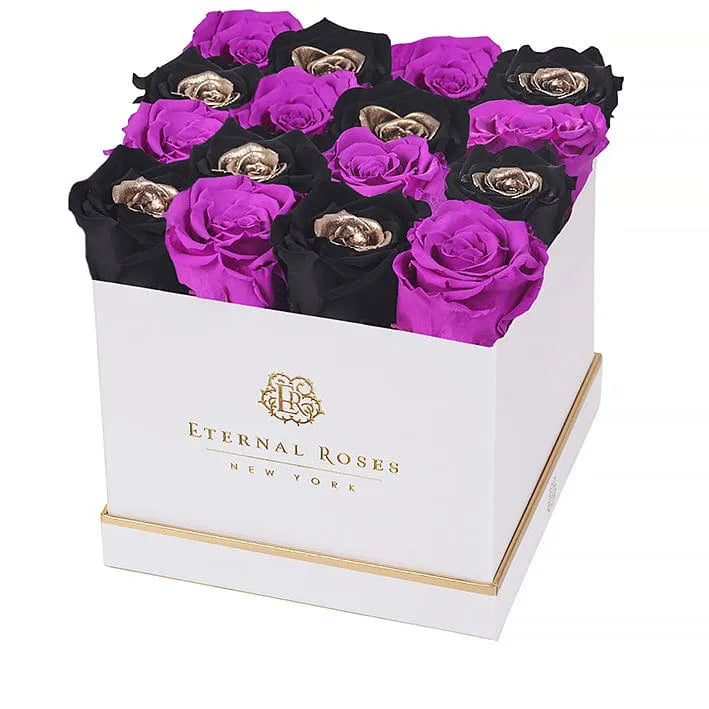Eternal Roses® Gift Box White / Eye of the Tiger Lennox 16 Eternal Rose Gift Box - Best Gift for Birthday/Anniversary