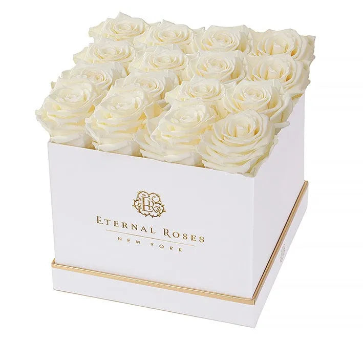 Eternal Roses® Gift Box White / Canary Lennox 16 Eternal Rose Gift Box - Best Gift for Birthday/Anniversary