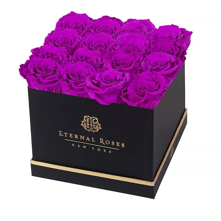 Eternal Roses® Gift Box Black / Orchid Lennox 16 Eternal Rose Gift Box - Best Gift for Birthday/Anniversary