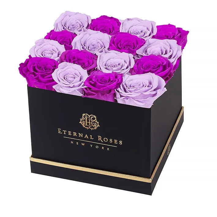 Eternal Roses® Gift Box Black / Mystic Orchid Lennox 16 Eternal Rose Gift Box - Best Gift for Birthday/Anniversary