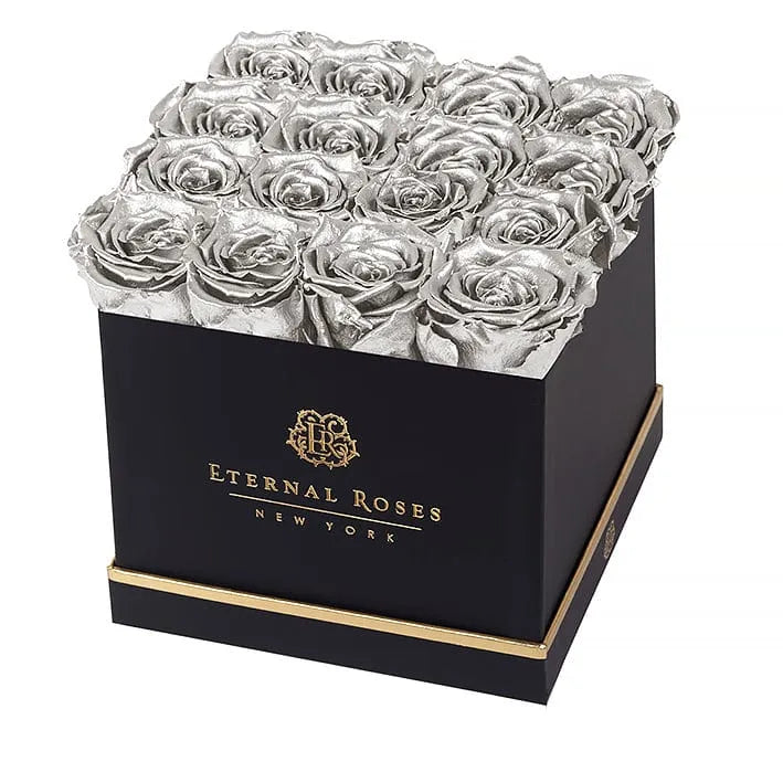 Eternal Roses® Gift Box Black / Silver Lennox 16 Eternal Rose Gift Box - Best Gift for Birthday/Anniversary