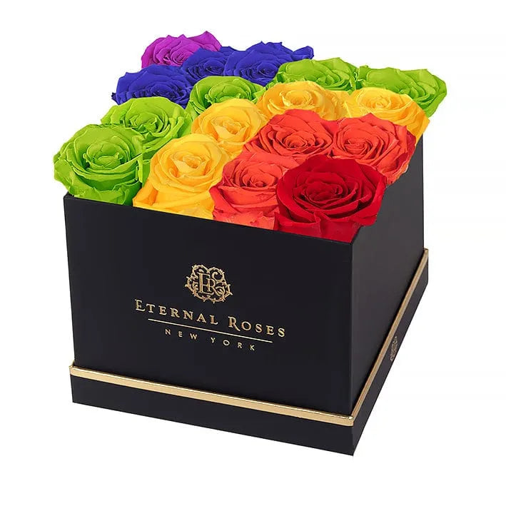 Eternal Roses® Gift Box Black / Rainbow Lennox 16 Eternal Rose Gift Box - Best Gift for Birthday/Anniversary