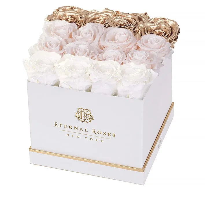 Eternal Roses® Gift Box White / Gold Ombre Lennox 16 Eternal Rose Gift Box - Best Gift for Birthday/Anniversary