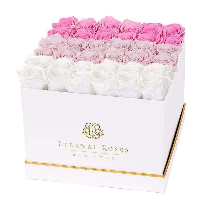 Eternal Roses® Gift Box White / Pink Ombre Lennox Grand Eternal Rose Gift Box - Best Gift for Mother's Day