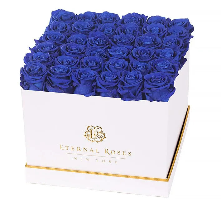 Eternal Roses® Gift Box White Lennox Grand Lux Gift Box in Azzure