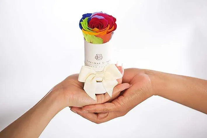 Eternal Roses® Gift Box Liberty Gift Box White in Rainbow Eternal Rose
