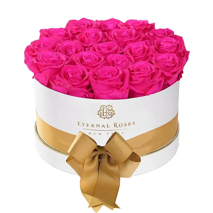 Eternal Roses® Gift Box White / Hot Pink Luxury Roses Empire Gift Box - Small