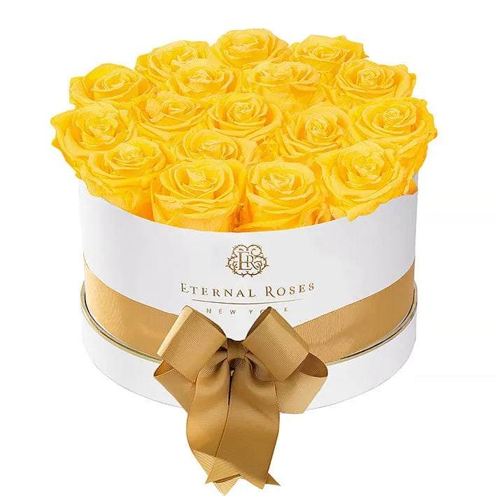 Eternal Roses® Gift Box White / Friendship Yellow Luxury Roses Empire Gift Box - Small