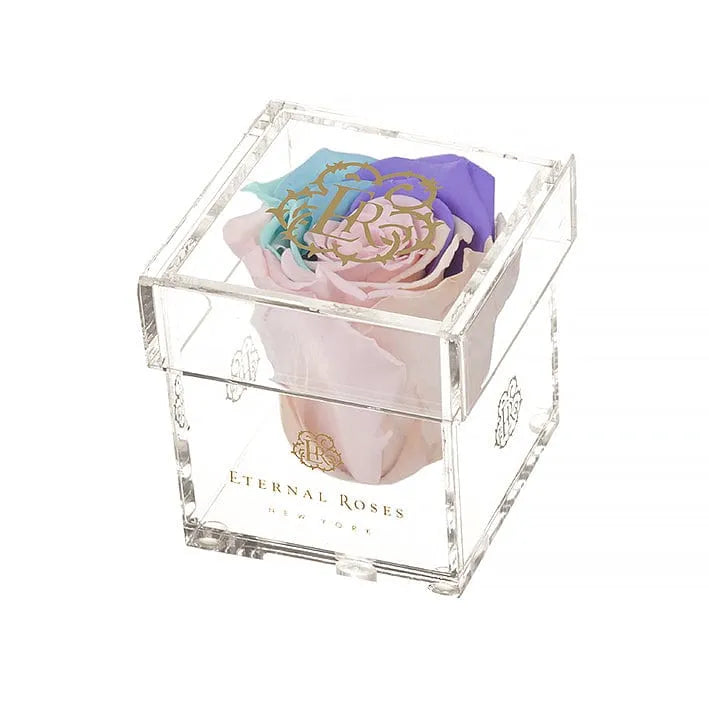 Eternal Roses® Gift Box 1-Rose / Candy Rainbow Madison Mini Roses Gift Box