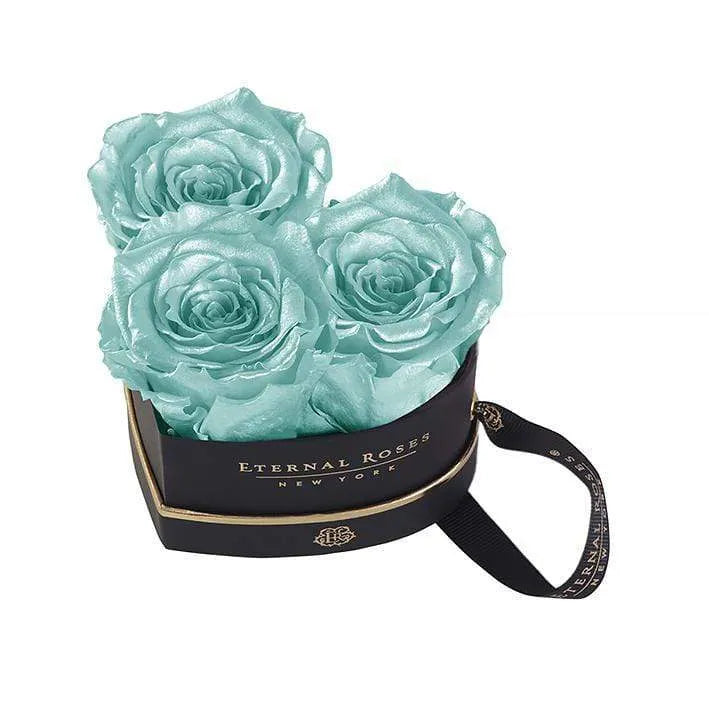 Eternal Roses® Gift Box Black / Pearly Tiffany Blue Mini Chelsea Gift Box