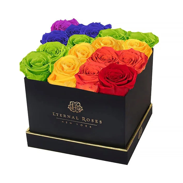 Eternal Roses® Lennox 16 Rose Gift Box in Pride Rainbow