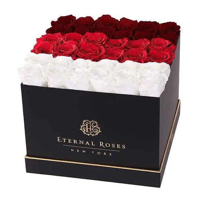 Eternal Roses® Black / Red Ombre Lennox Eternal Roses Grand Lux Gift Box in Ombre