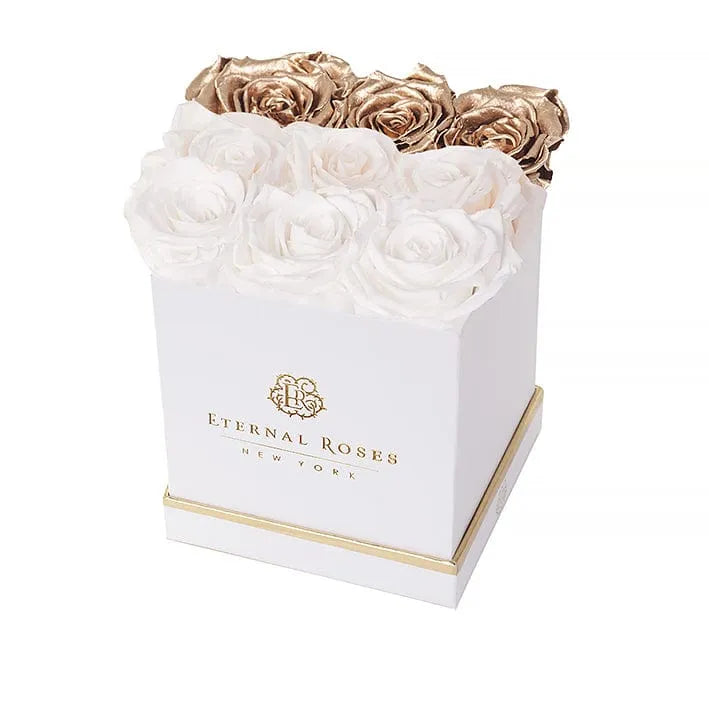 Eternal Roses® White / Gold Ombre Lennox Eternal Roses Large Ombre Gift Box