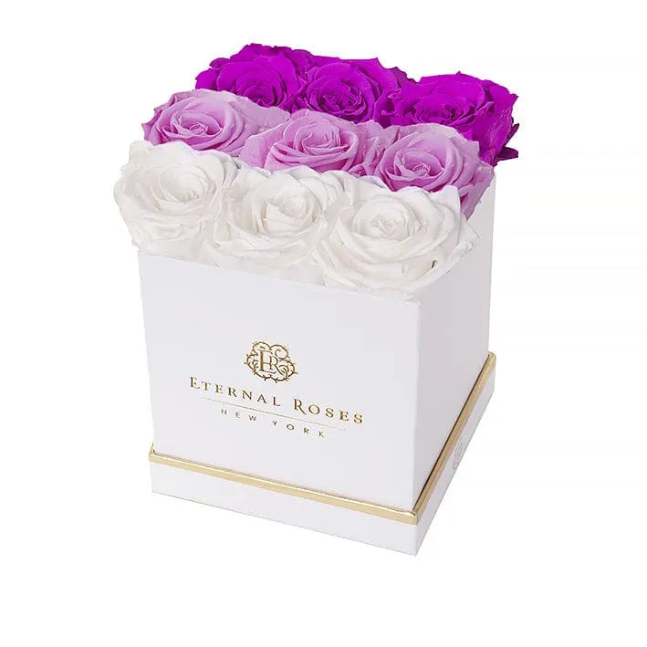 Eternal Roses® White / Purple Ombre Lennox Eternal Roses Large Ombre Gift Box
