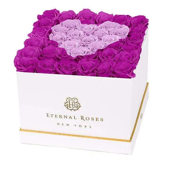Eternal Roses® White / Mystic Orchid Lennox Grand Amore Gift Box