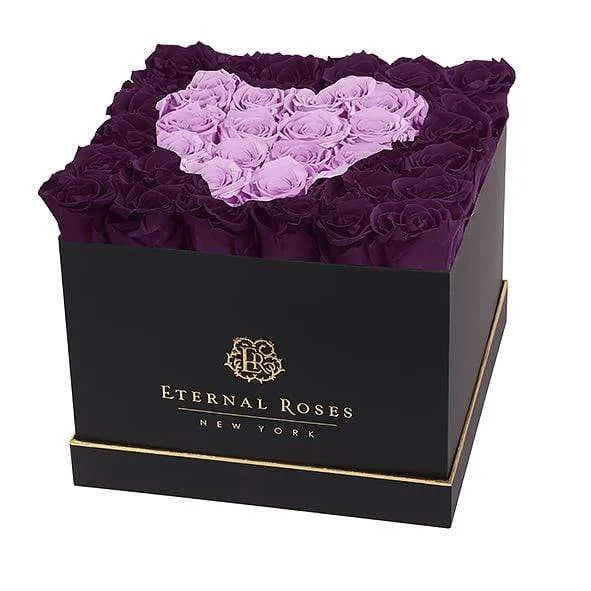 Eternal Roses® Black / Sugar Plum Lennox Grand Amore Gift Box