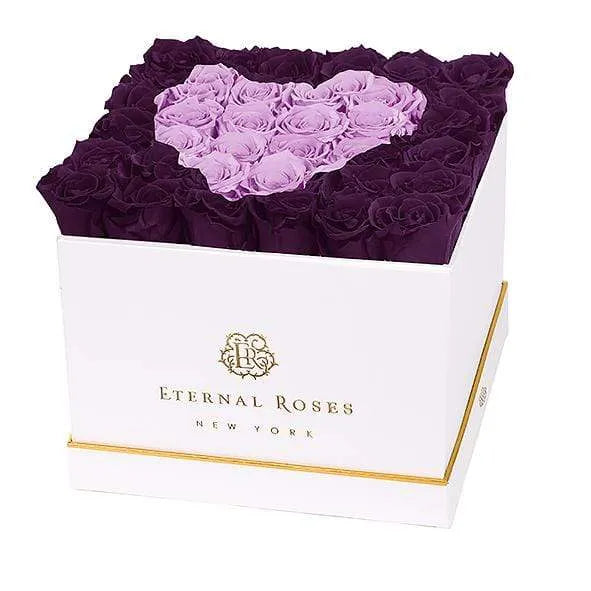 Eternal Roses® White / Sugar Plum Lennox Grand Amore Gift Box