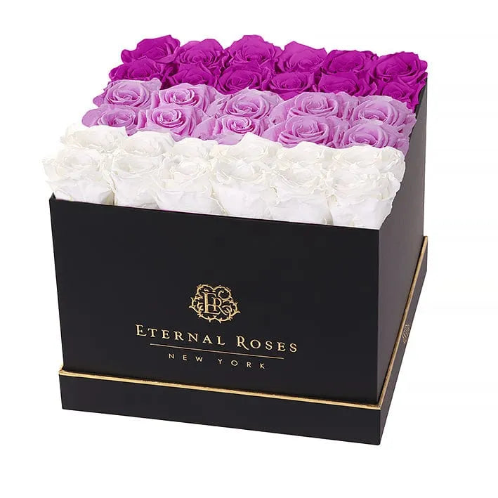 Eternal Roses® Black / Purple Ombre Lennox Grand Lux Gift Box in Ombre