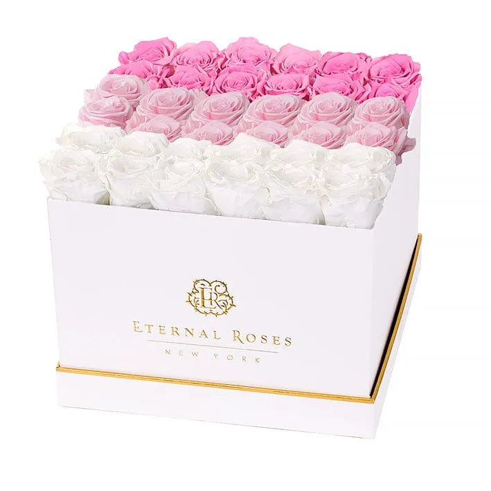 Eternal Roses® White / Pink Ombre Lennox Grand Lux Gift Box in Ombre