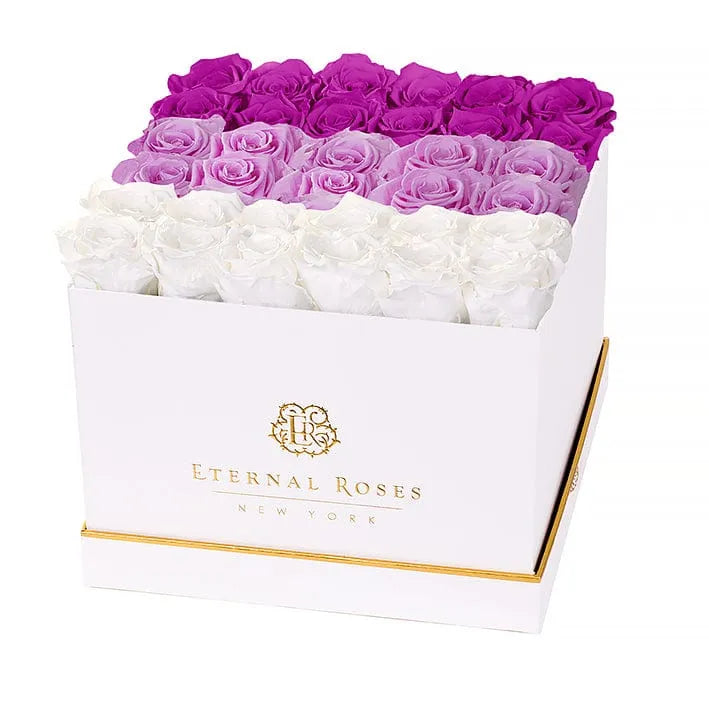 Eternal Roses® White / Purple Ombre Lennox Grand Lux Gift Box in Ombre