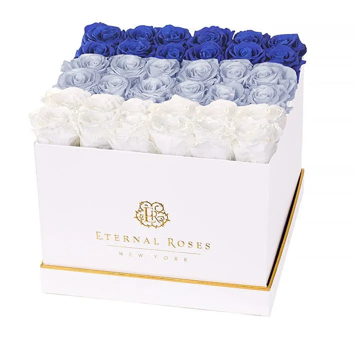 Eternal Roses® White / Breezy Ombre Lennox Grand Lux Gift Box in Ombre