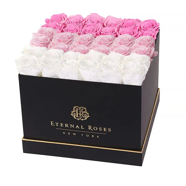 Eternal Roses® Black / Pink Ombre Lennox Grand Lux Gift Box in Ombre